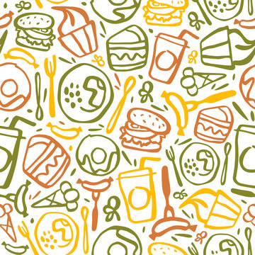 Fast Food Seamless Pattern