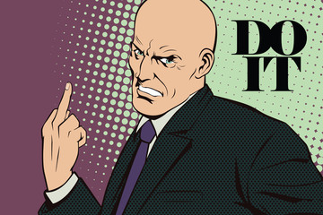 Man showing an obscene gesture.