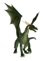 3D Rendering Fantasy Dragon on White