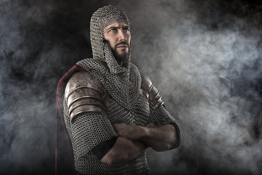 Medieval Warrior with chain mail armour