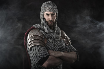 Medieval Warrior with chain mail armour - 109196998