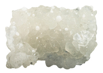 raw prehnite gemstone with white Okenite crystals