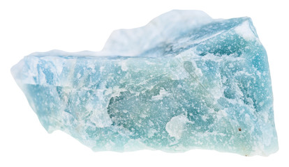 raw Violane (blue diopside) gemstone isolated