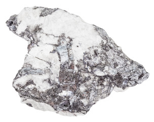 steel gray bismuthinite crystals in quartz rock