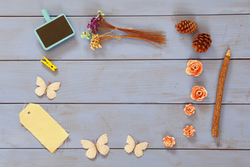 vintage mockup on wooden background