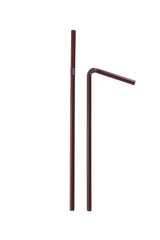 Two brown straws isolated on white background