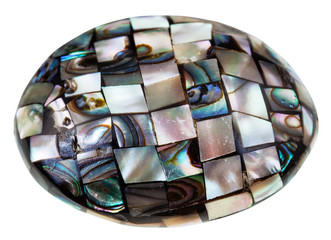 mosaic from polished pieces of nacre mollusk shell