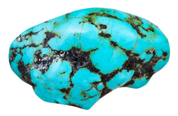 pebble of blue Howlite (turquenite) gemstone