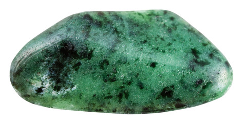 tumbled green zoisite (saualpite) gemstone
