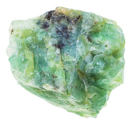 crystal of green opal gemstone isolated