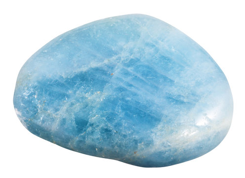 polished aquamarine (blue Beryl) gemstone isolated