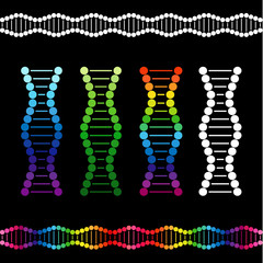 Sign of DNA chain in vector clipart. The outline molecule of deoxyribonucleic acid.