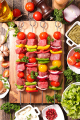 raw beef,barbecue meal