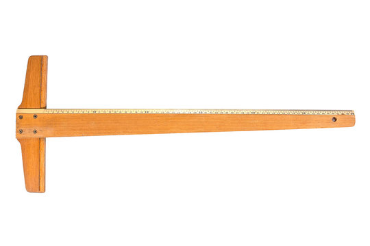 Wooden T Square ruler Tool with inch and centimeter measures for