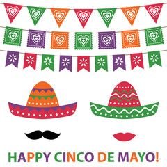 Cinco De Mayo party decoration and photo booth props card