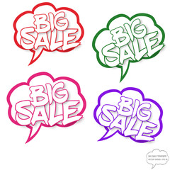 Big sale concept in comics bubbles