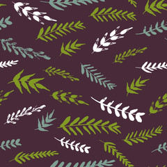 abstract vector seamless pattern with flowers and leaves