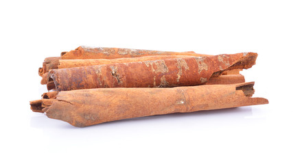 cinnamon on white background