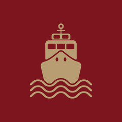 The ship icon. Travel symbol. Flat