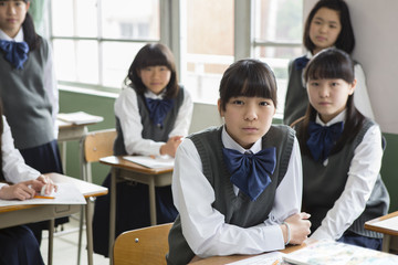 女子生徒のポートレート