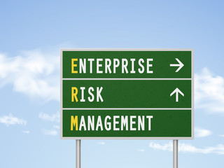 Fototapeta premium 3d illustration enterprise risk management road sign