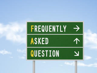 3d illustration frequently asked questions road sign