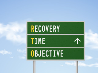 Fototapeta premium 3d illustration recovery time objective road sign