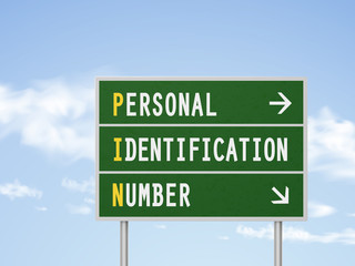 Fototapeta premium 3d illustration road sign with personal identification number