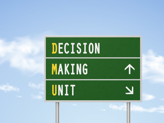 Fototapeta premium 3d illustration road sign with decision making unit