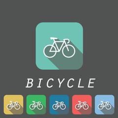 Set of bicycle icons on different backgrounds