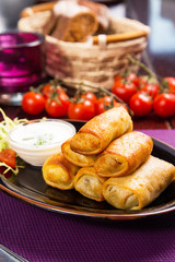 small pancakes with meat