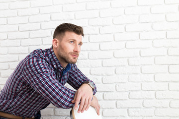 Obraz premium Portrait of brutal bearded man