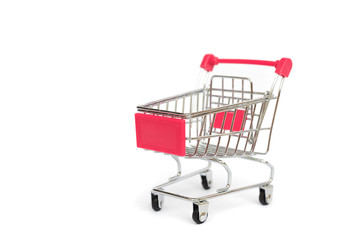 Shopping cart on white background