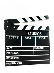 Fototapeta premium Clapper board isolated on white