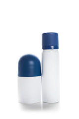 Cosmetic containers isolated on white