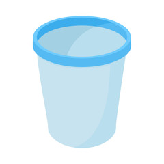Trash basket icon, cartoon style 