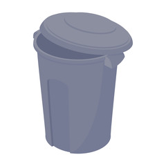 Grey trash can icon, cartoon style 