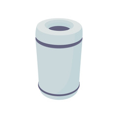 Grey outdoor bin icon, cartoon style