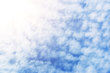 Pattern white clouds and bright sky blue background