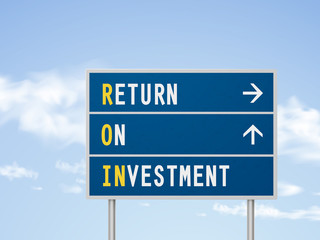 Fototapeta premium 3d illustration return on investment road sign
