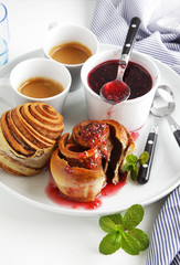 healthy breakfast and coffee