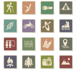 Active recreation icon set