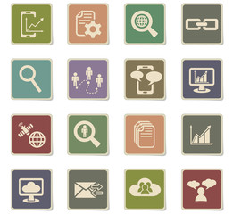 data analytic and social network icon set