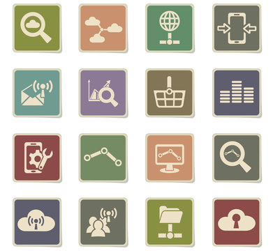 data analytic and social network icon set