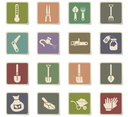 garden tools icon set