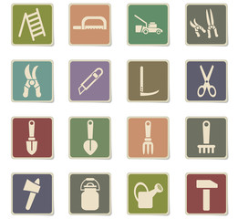 garden tools icon set