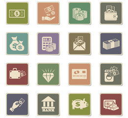 hand and money icon set