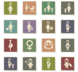 woman icon set