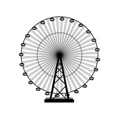 Vector illustration. Ferris wheel. Carnival. Funfair background.