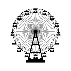 Vector illustration. Ferris wheel. Carnival. Funfair background.